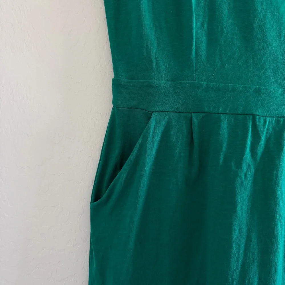 Boden FLORRIE JERSEY DRESS IN Bright Emerald Green Pockets Cotton Size 8 R - Picture 7 of 10